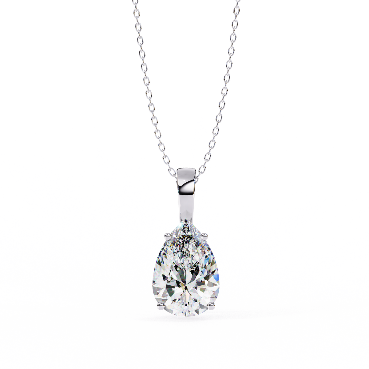Pear-Cut Diamond Solitaire Pendant