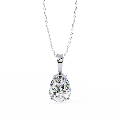 Pear-Cut Diamond Solitaire Pendant