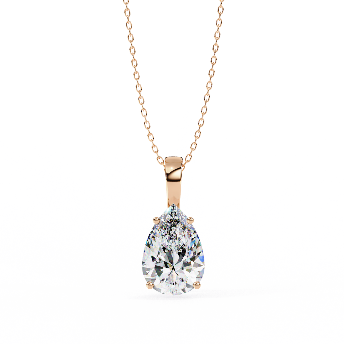 Pear-Cut Diamond Solitaire Pendant