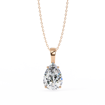Pear-Cut Diamond Solitaire Pendant