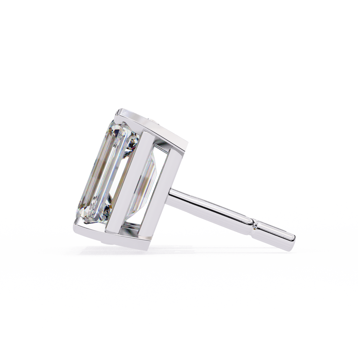 Emerald Cut Moissanite Studs
