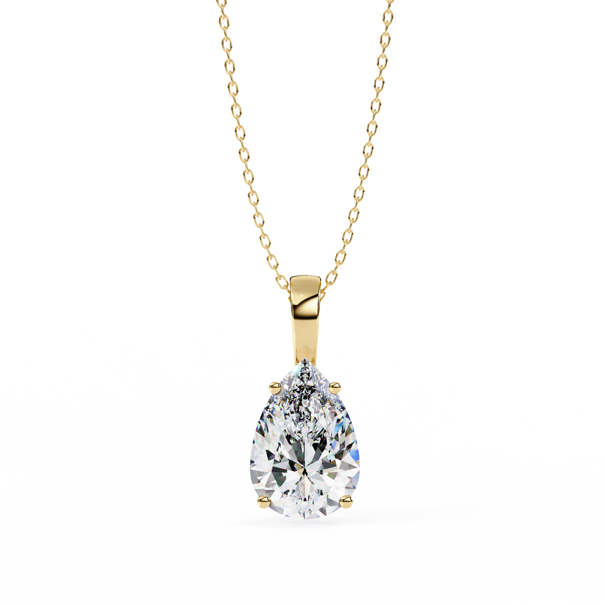 Pear-Cut Diamond Solitaire Pendant