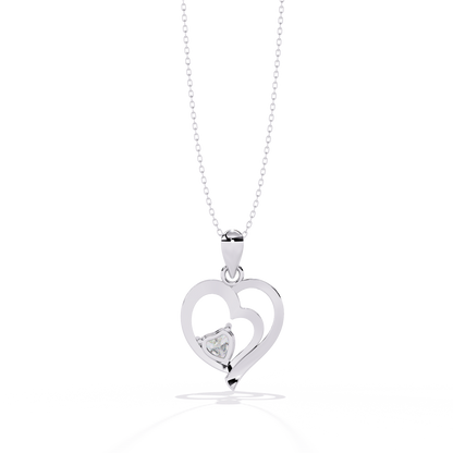 Double Heart Diamond Pendant