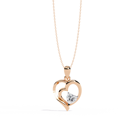 Double Heart Diamond Pendant