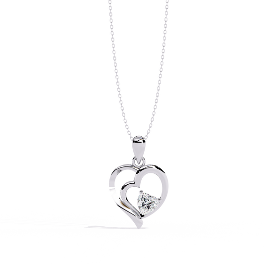 Double Heart Diamond Pendant