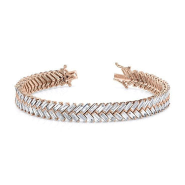 🌟 Sparkling Herringbone Baguette Diamond Bracelet 🌟