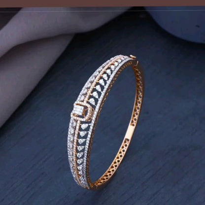 Stunning Diamond & Rose Gold Hinged Bangle