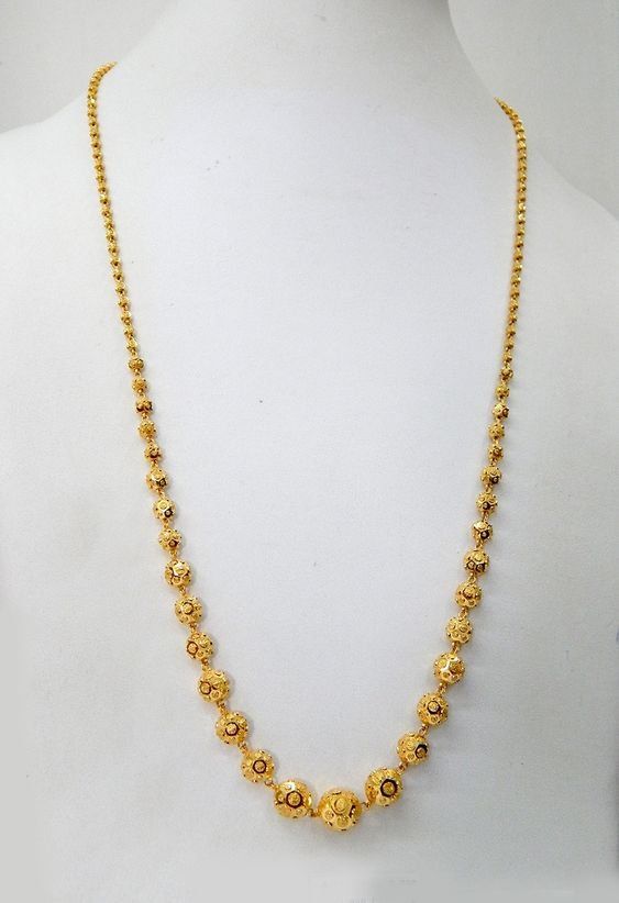 Traditional Gold Graduated Bead Mala Chain