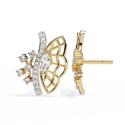 Enchanted Butterfly Diamond Stud Earrings