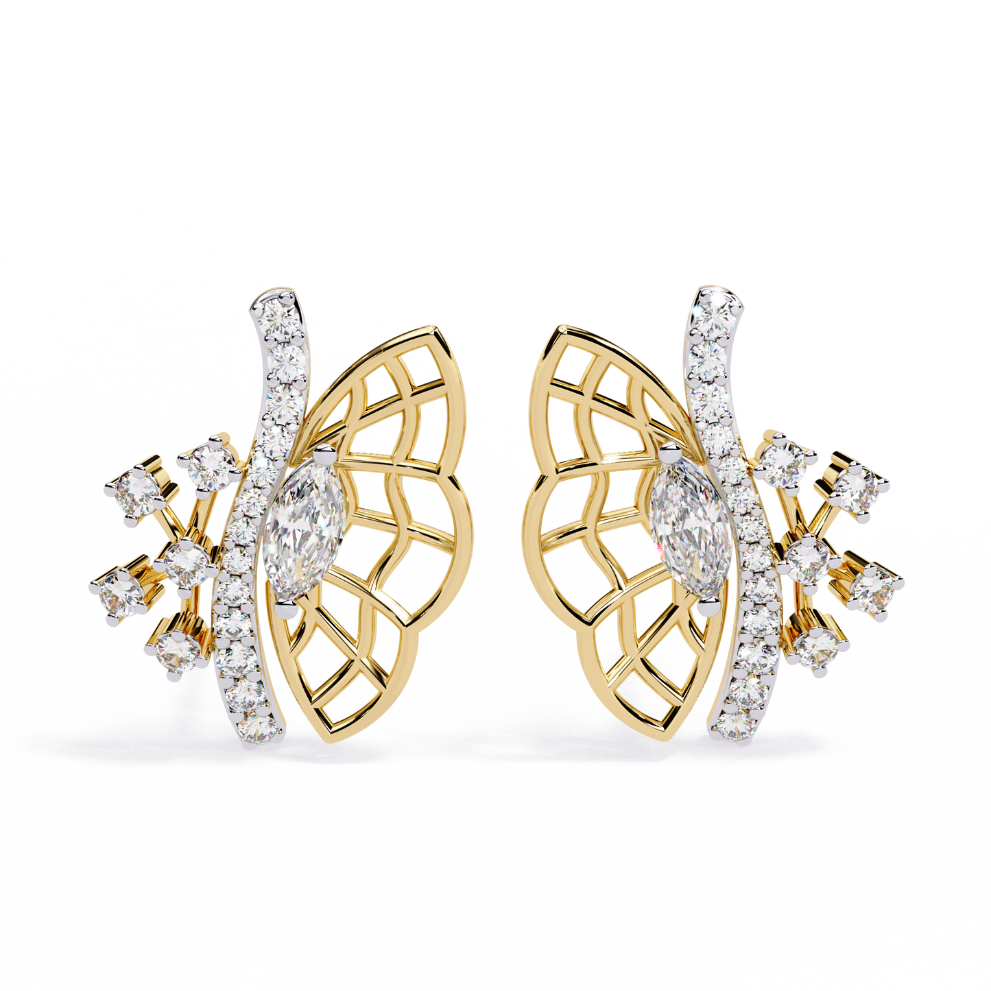 Enchanted Butterfly Diamond Stud Earrings