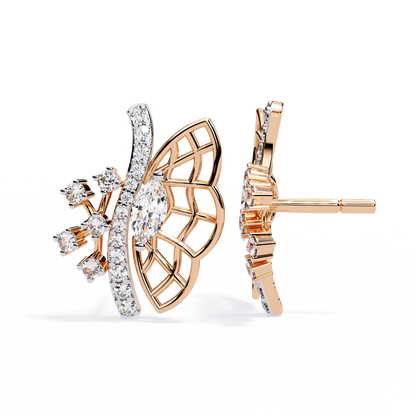 Enchanted Butterfly Diamond Stud Earrings