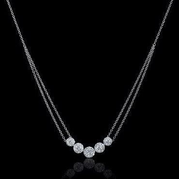double-strand diamond pendant