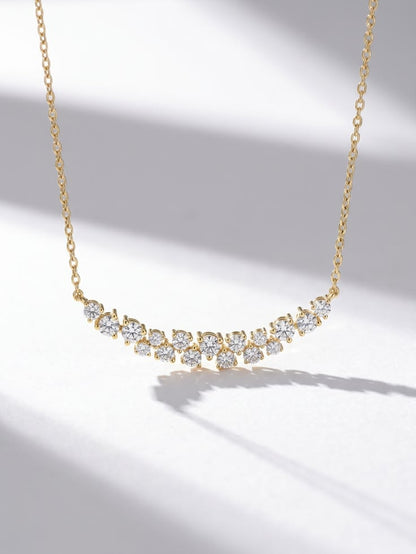 Curved Diamond Arc Necklace