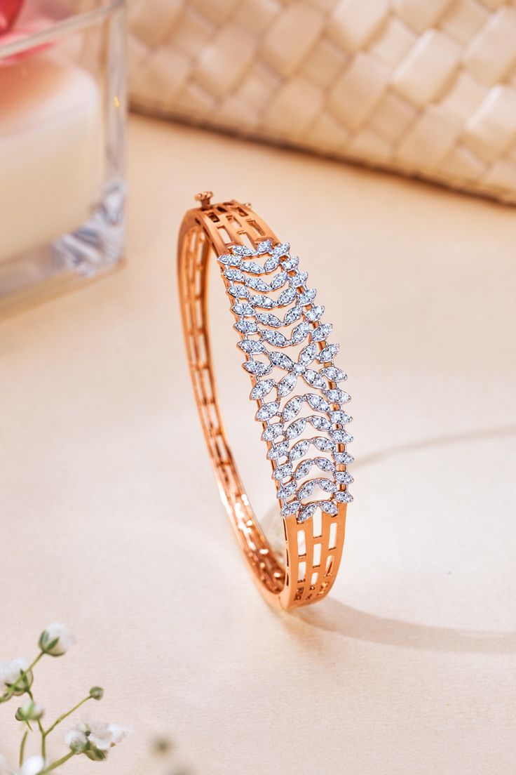Radiant Flora Diamond Bangle