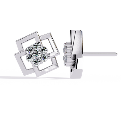 Diamond Cluster Stud Earrings