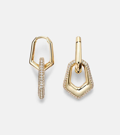 geometric huggie/drop earrings