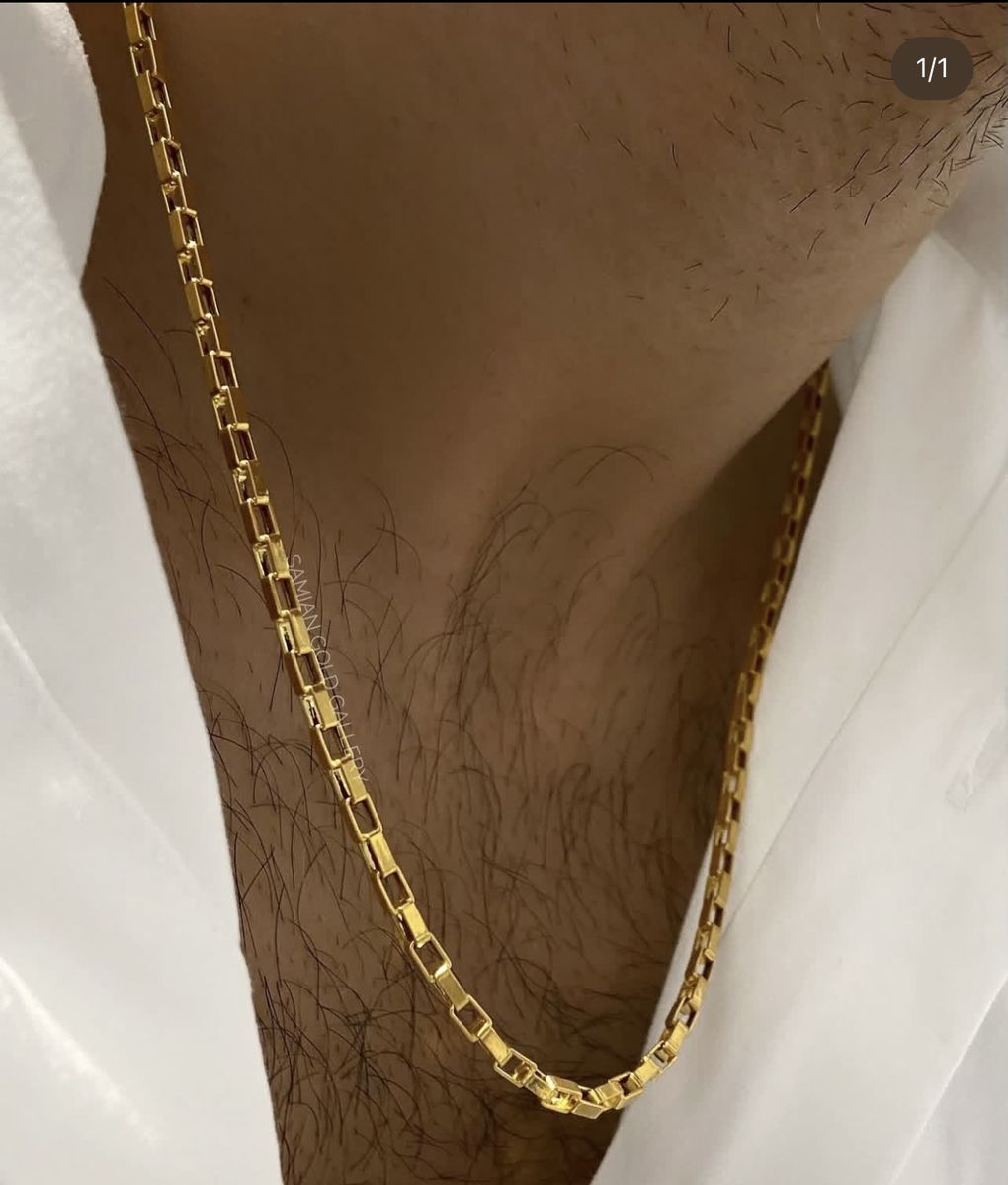 Premium Men's Elongated Box Link Gold Chain