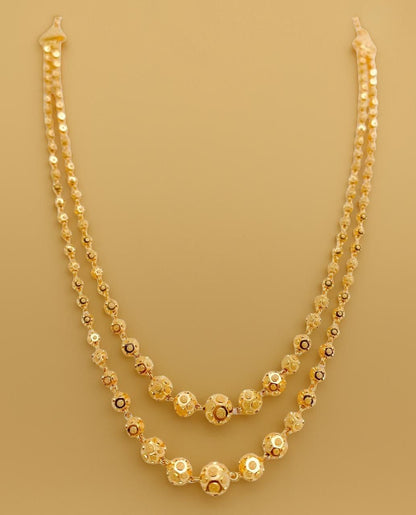 Elegant Double-Strand Gold Beaded Mala