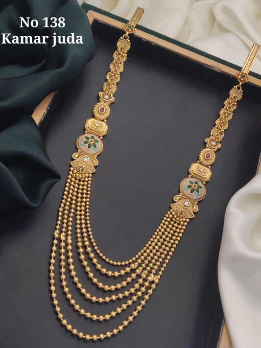 🌟 Antique Matte Gold Kamar Juda / Waist Chain
