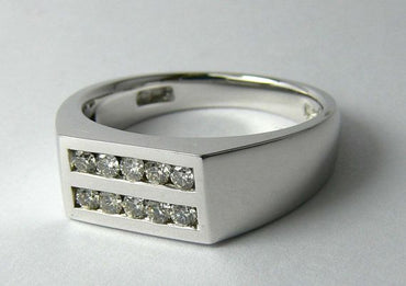 2-Row Channel-Set Diamond Band in White Gold / Platinum