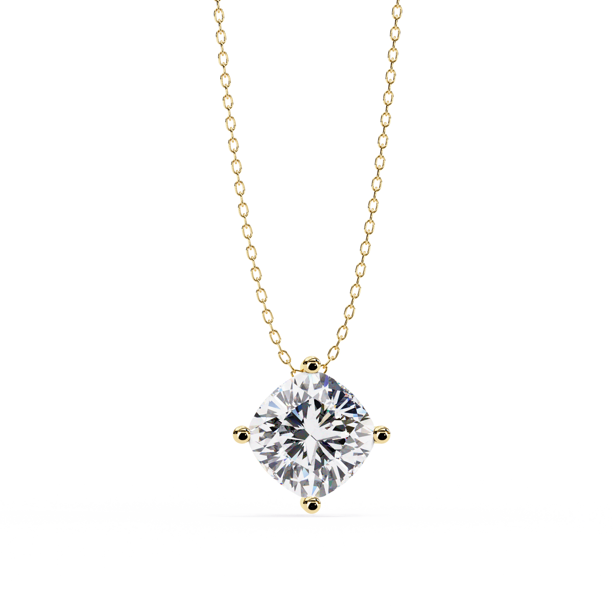 Classic Cushion-Cut Solitaire Diamond Pendant