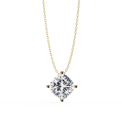 Classic Cushion-Cut Solitaire Diamond Pendant
