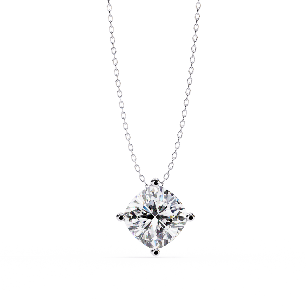 Classic Cushion-Cut Solitaire Diamond Pendant