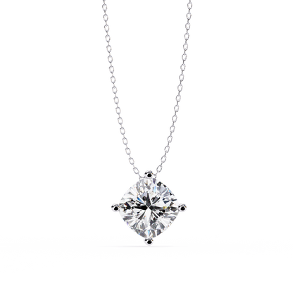 Classic Cushion-Cut Solitaire Diamond Pendant