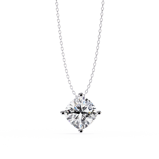 Classic Cushion-Cut Solitaire Diamond Pendant