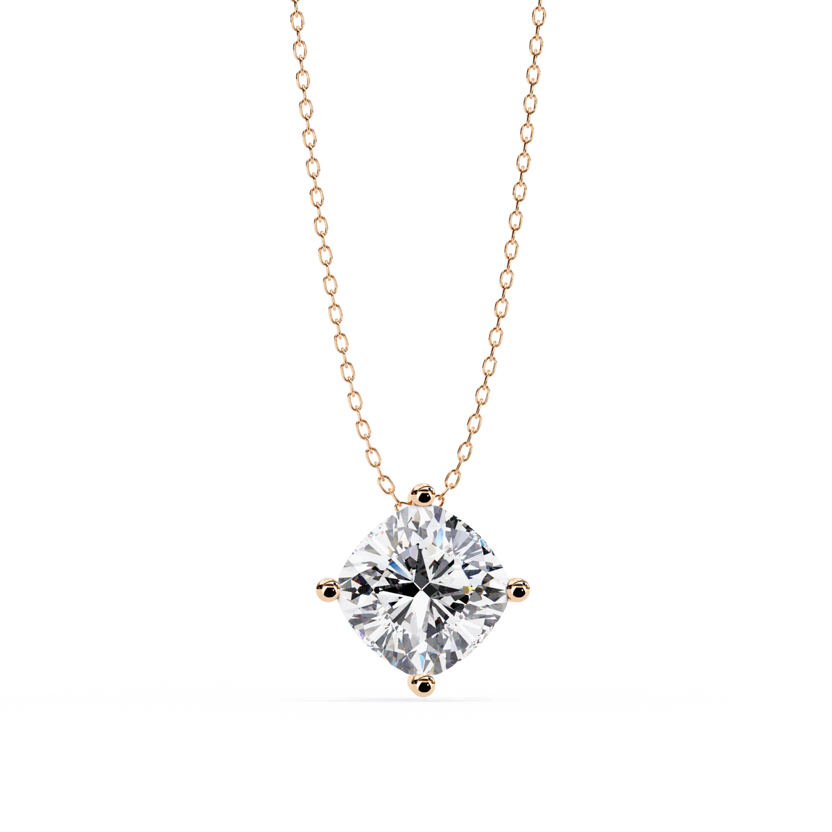 Classic Cushion-Cut Solitaire Diamond Pendant