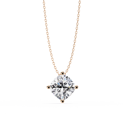 Classic Cushion-Cut Solitaire Diamond Pendant