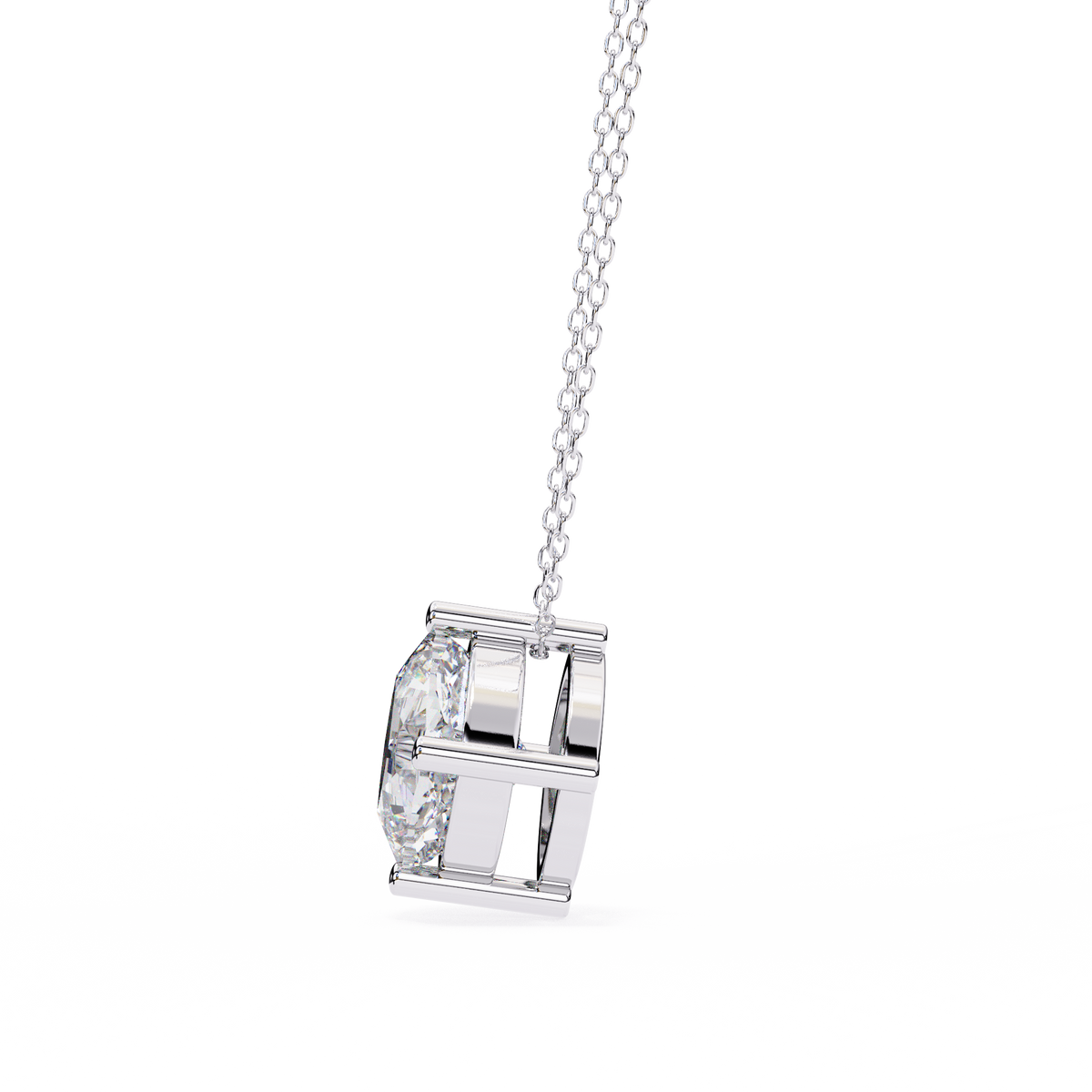 Classic Cushion-Cut Solitaire Diamond Pendant