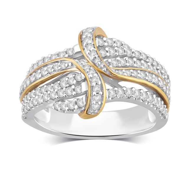 two-tone diamond fashion ring