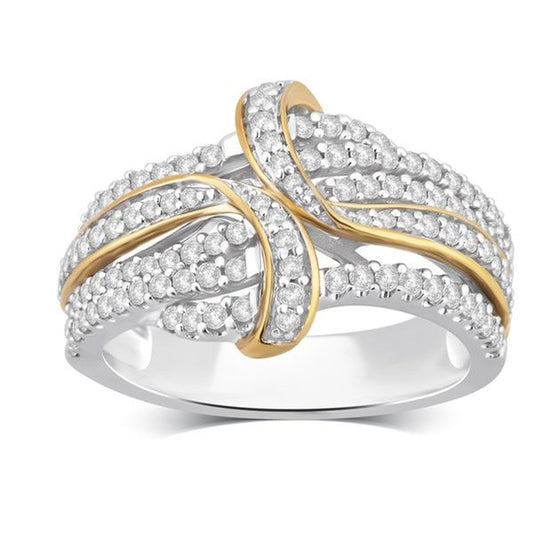 two-tone diamond fashion ring