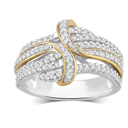 two-tone diamond fashion ring