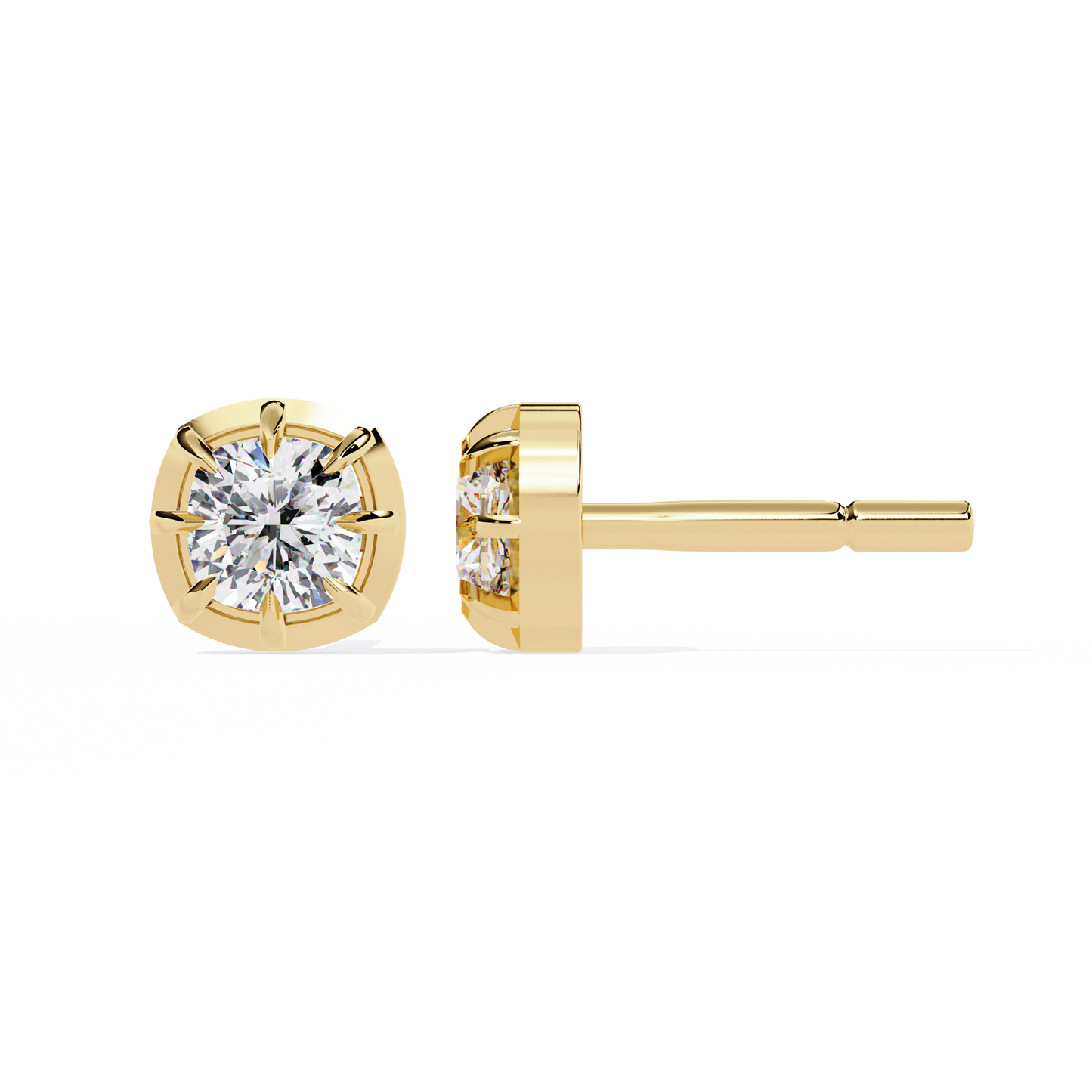 Round Brilliant Cut Diamond Stud Earrings