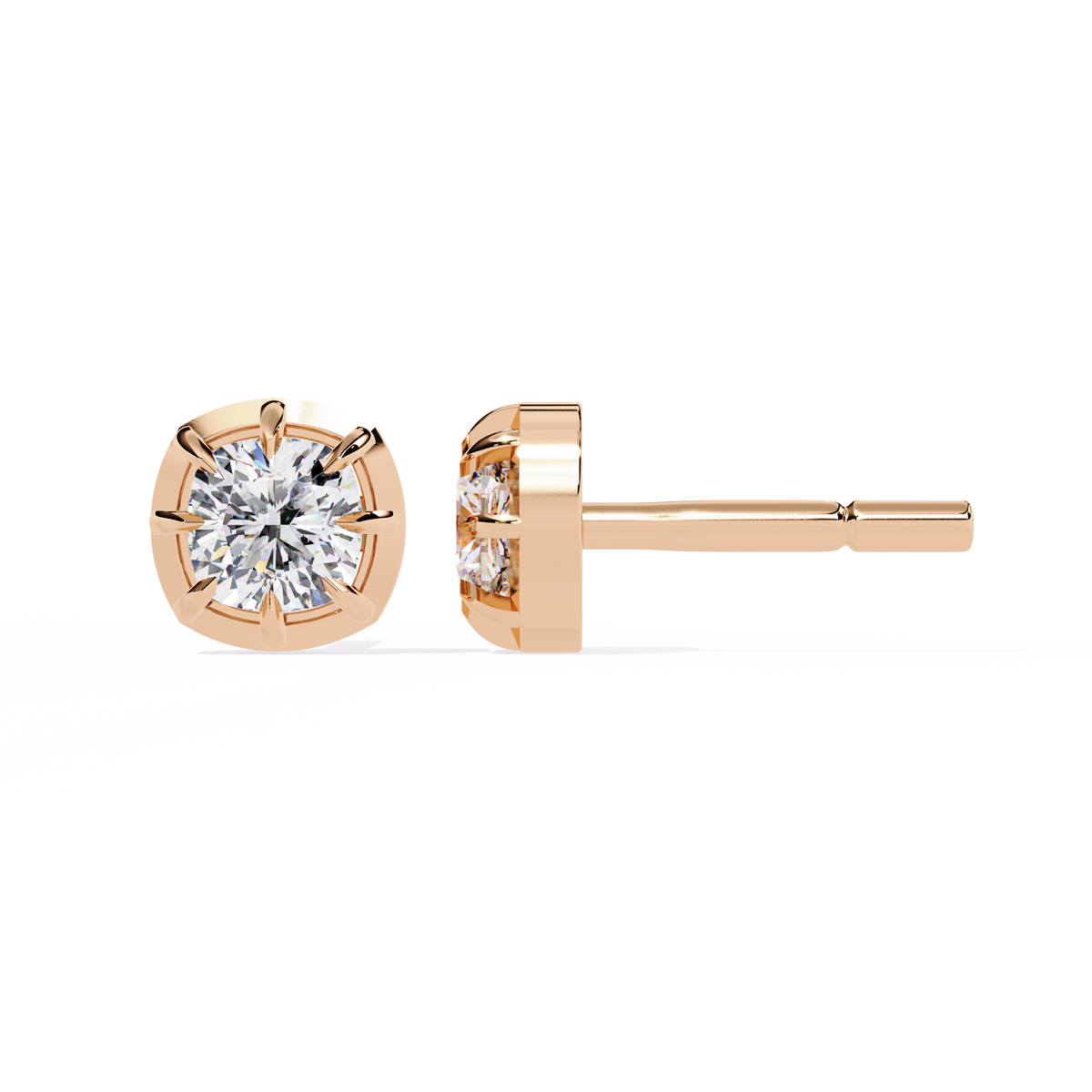 Round Brilliant Cut Diamond Stud Earrings