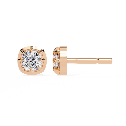 Round Brilliant Cut Diamond Stud Earrings