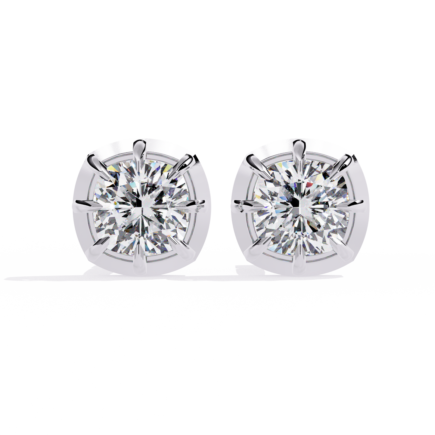 Round Brilliant Cut Diamond Stud Earrings