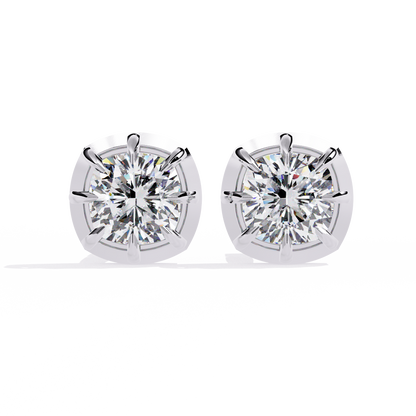 Round Brilliant Cut Diamond Stud Earrings