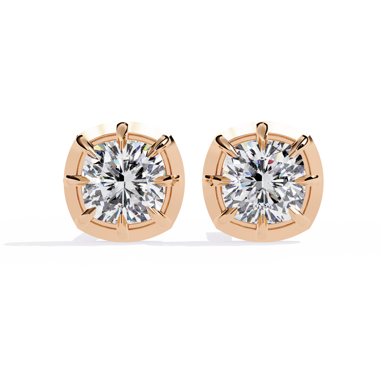 Round Brilliant Cut Diamond Stud Earrings