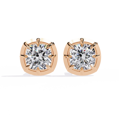 Round Brilliant Cut Diamond Stud Earrings