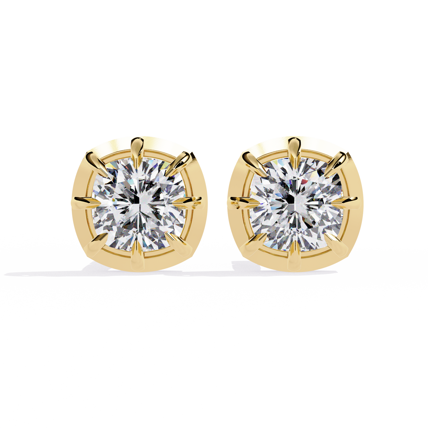 Round Brilliant Cut Diamond Stud Earrings