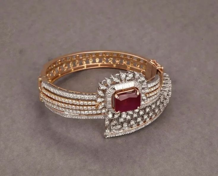 Diamond Ruby Statement Bangle