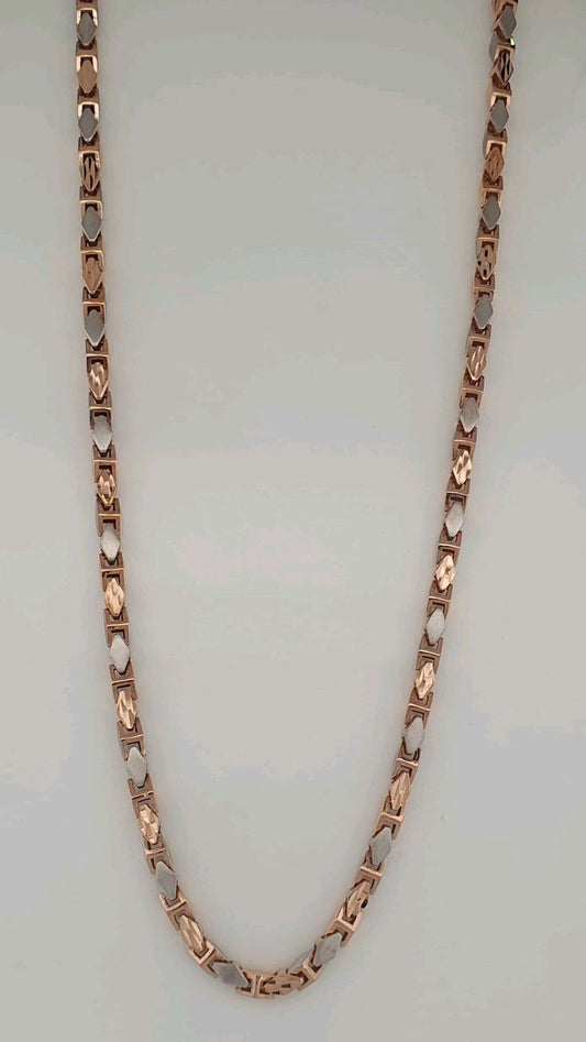 modern two-tone bar-and-link chain