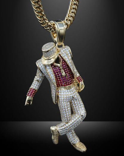 Custom Iced-Out Michael Jackson "Smooth Criminal" Pendant
