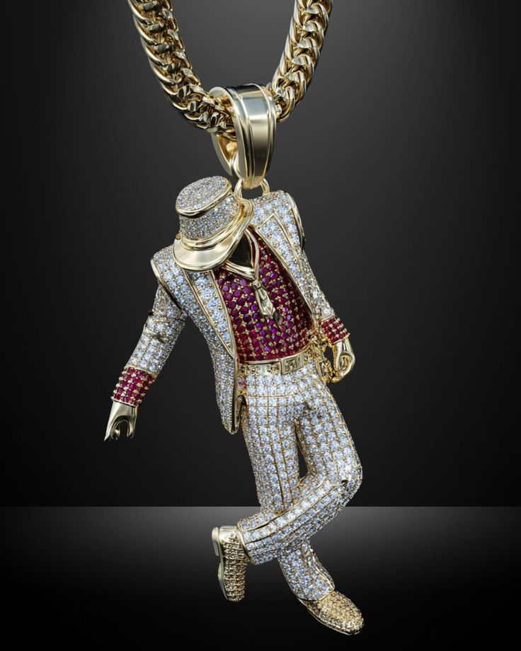 Custom Iced-Out Michael Jackson "Smooth Criminal" Pendant