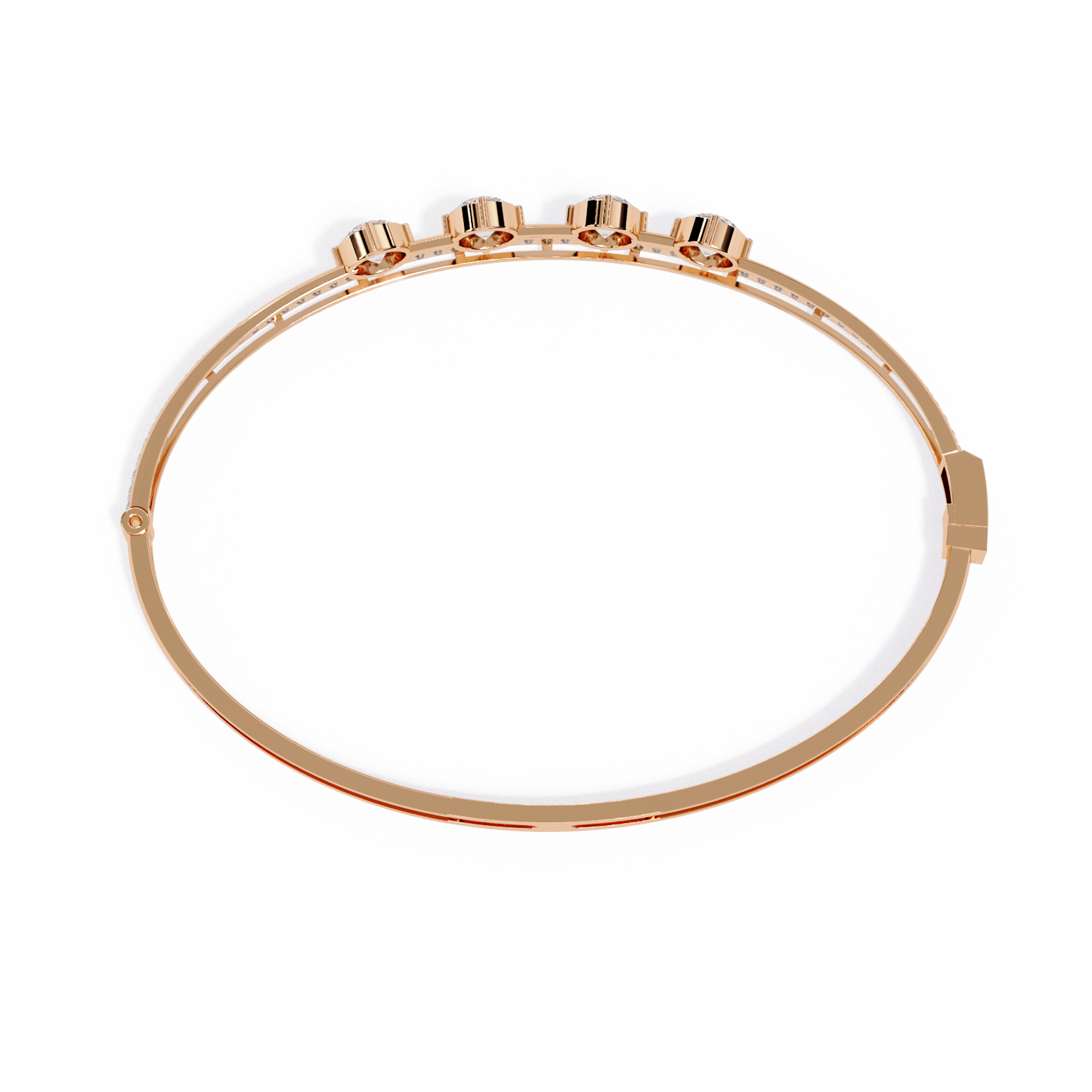 Diamond Station Bangle Bracelet – Yellow Gold