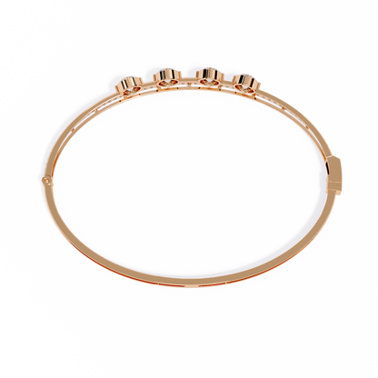 Diamond Station Bangle Bracelet – Yellow Gold