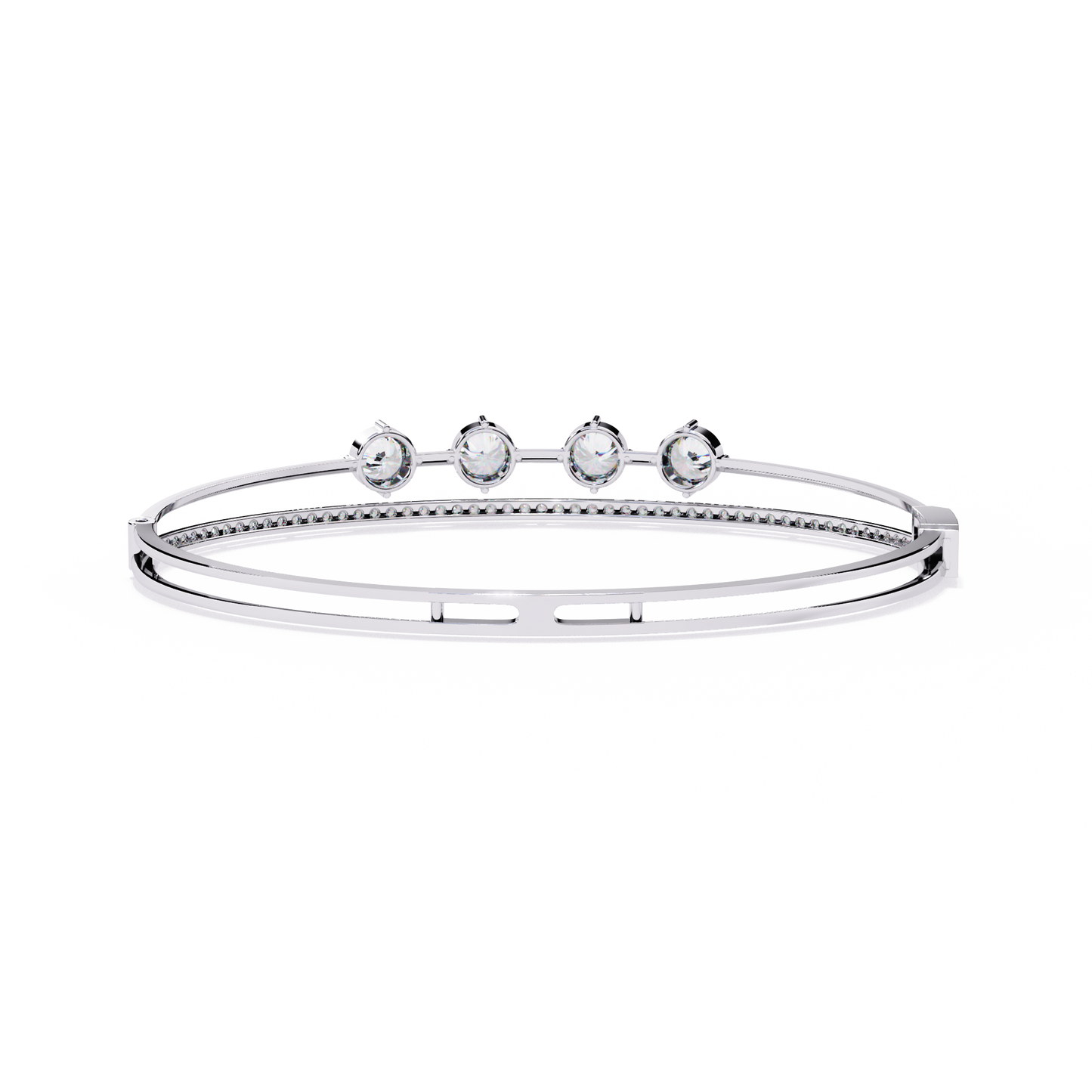Diamond Station Bangle Bracelet – Yellow Gold